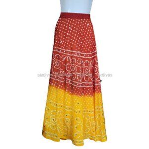 𝅺Summer Skirt Sequin Skirt Boho Skirt Elastic Waist Long Maxi Skirt